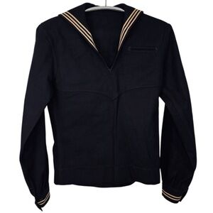 VINTAGE U.S. Navy Enlisted Service Wool Sailor Top with Gold Stars & Stripes